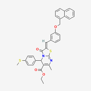 ethyl (2Z)-7-methyl-5-[4-(methylsulfanyl)phenyl]-2-[3-(naphthalen-1-ylmethoxy)benzylidene]-3-oxo-2,3-dihydro-5H-[1,3]thiazolo[3,2-a]pyrimidine-6-carboxylate