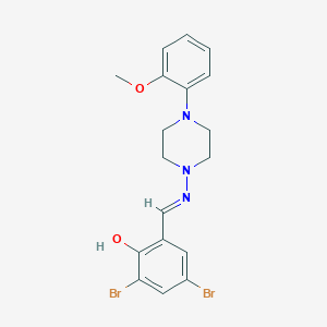 molecular formula C18H19Br2N3O2 B11674311 2,4-dibromo-6-[(E)-{[4-(2-methoxyphenyl)piperazin-1-yl]imino}methyl]phenol 