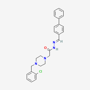 N'-[(E)-biphenyl-4-ylmethylidene]-2-[4-(2-chlorobenzyl)piperazin-1-yl]acetohydrazide