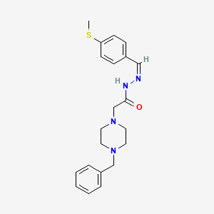 molecular formula C21H26N4OS B11674319 2-(4-Benzylpiperazin-1-YL)-N'-[(Z)-[4-(methylsulfanyl)phenyl]methylidene]acetohydrazide 