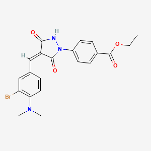 Ethyl 4-[(4Z)-4-{[3-bromo-4-(dimethylamino)phenyl]methylidene}-3,5-dioxopyrazolidin-1-YL]benzoate