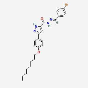 molecular formula C25H29BrN4O2 B11674362 N'-(4-Bromobenzylidene)-3-(4-(octyloxy)phenyl)-1H-pyrazole-5-carbohydrazide 