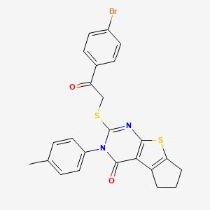 2-{[2-(4-bromophenyl)-2-oxoethyl]sulfanyl}-3-(4-methylphenyl)-3,5,6,7-tetrahydro-4H-cyclopenta[4,5]thieno[2,3-d]pyrimidin-4-one