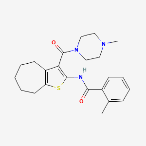 2-methyl-N-{3-[(4-methylpiperazin-1-yl)carbonyl]-5,6,7,8-tetrahydro-4H-cyclohepta[b]thiophen-2-yl}benzamide