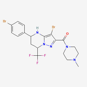 [3-Bromo-5-(4-bromophenyl)-7-(trifluoromethyl)-4,5,6,7-tetrahydropyrazolo[1,5-a]pyrimidin-2-yl](4-methylpiperazin-1-yl)methanone