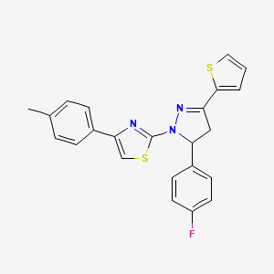 2-[3-(4-Fluorophenyl)-5-(2-thienyl)-3,4-dihydropyrazol-2-yl]-4-(p-tolyl)thiazole