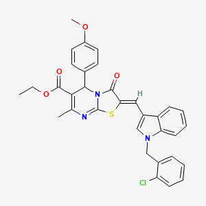 ethyl (2Z)-2-{[1-(2-chlorobenzyl)-1H-indol-3-yl]methylidene}-5-(4-methoxyphenyl)-7-methyl-3-oxo-2,3-dihydro-5H-[1,3]thiazolo[3,2-a]pyrimidine-6-carboxylate