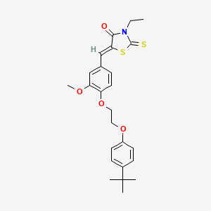 (5Z)-5-{4-[2-(4-tert-butylphenoxy)ethoxy]-3-methoxybenzylidene}-3-ethyl-2-thioxo-1,3-thiazolidin-4-one