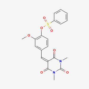 4-[(1,3-dimethyl-2,4,6-trioxotetrahydropyrimidin-5(2H)-ylidene)methyl]-2-methoxyphenyl benzenesulfonate