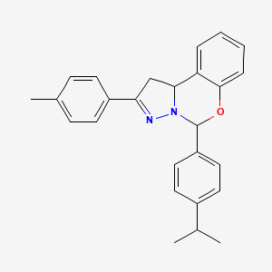 molecular formula C26H26N2O B11674457 5-(4-Isopropylphenyl)-2-(4-methylphenyl)-1,10b-dihydropyrazolo[1,5-c][1,3]benzoxazine 