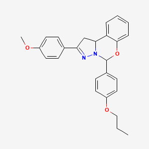 2-(4-Methoxyphenyl)-5-(4-propoxyphenyl)-1,10b-dihydropyrazolo[1,5-c][1,3]benzoxazine