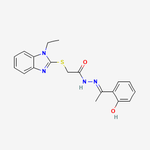 2-[(1-ethyl-1H-benzimidazol-2-yl)sulfanyl]-N'-[(1E)-1-(2-hydroxyphenyl)ethylidene]acetohydrazide