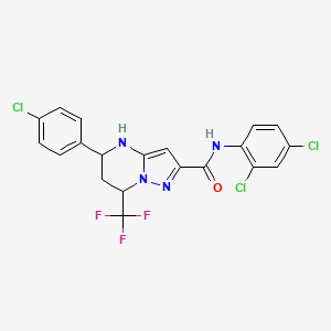 molecular formula C20H14Cl3F3N4O B11674502 5-(4-chlorophenyl)-N-(2,4-dichlorophenyl)-7-(trifluoromethyl)-4,5,6,7-tetrahydropyrazolo[1,5-a]pyrimidine-2-carboxamide 