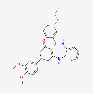 3-(3,4-dimethoxyphenyl)-11-(3-ethoxyphenyl)-2,3,4,5,10,11-hexahydro-1H-dibenzo[b,e][1,4]diazepin-1-one