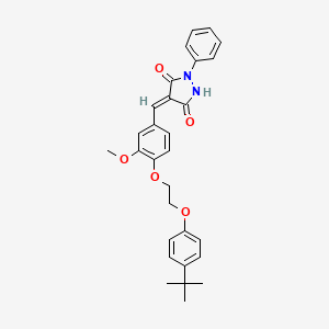 (4E)-4-{4-[2-(4-tert-butylphenoxy)ethoxy]-3-methoxybenzylidene}-1-phenylpyrazolidine-3,5-dione