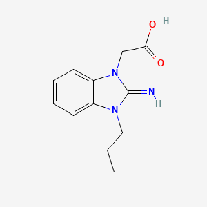 molecular formula C12H15N3O2 B11674533 (2-imino-3-propyl-2,3-dihydro-1H-benzimidazol-1-yl)acetic acid 