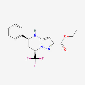 molecular formula C16H16F3N3O2 B11674553 Ethyl (5S,7R)-5-phenyl-7-(trifluoromethyl)-4,5,6,7-tetrahydropyrazolo[1,5-A]pyrimidine-2-carboxylate 