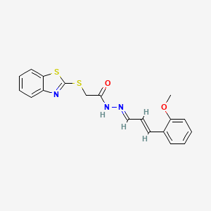 2-(1,3-benzothiazol-2-ylsulfanyl)-N'-[(1E,2E)-3-(2-methoxyphenyl)prop-2-en-1-ylidene]acetohydrazide