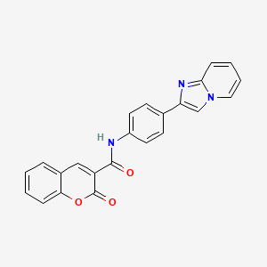 N-(4-{Imidazo[1,2-A]pyridin-2-YL}phenyl)-2-oxo-2H-chromene-3-carboxamide