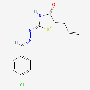 molecular formula C13H12ClN3OS B11674603 (2Z)-2-[(2E)-(4-chlorobenzylidene)hydrazinylidene]-5-(prop-2-en-1-yl)-1,3-thiazolidin-4-one 