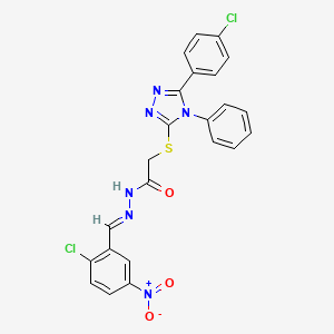 N'-[(E)-(2-chloro-5-nitrophenyl)methylidene]-2-{[5-(4-chlorophenyl)-4-phenyl-4H-1,2,4-triazol-3-yl]sulfanyl}acetohydrazide