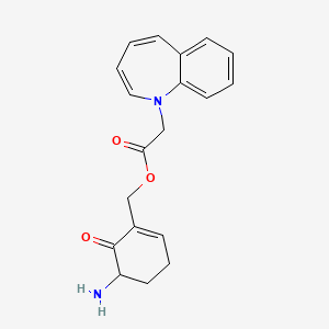 1H-1-Benzazepine 1-acetic acid, 3-amino-2,3,4,5-tetrahydro-2-oxo phenyl methyl ester (+)