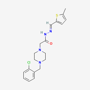 molecular formula C19H23ClN4OS B11674621 2-[4-(2-chlorobenzyl)piperazin-1-yl]-N'-[(E)-(5-methylthiophen-2-yl)methylidene]acetohydrazide 