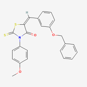 molecular formula C24H19NO3S2 B11674623 (5E)-5-[3-(benzyloxy)benzylidene]-3-(4-methoxyphenyl)-2-thioxo-1,3-thiazolidin-4-one 