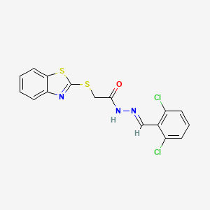 2-(1,3-benzothiazol-2-ylsulfanyl)-N'-[(E)-(2,6-dichlorophenyl)methylidene]acetohydrazide