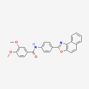 molecular formula C26H20N2O4 B11674670 3,4-Dimethoxy-N-(4-{naphtho[1,2-D][1,3]oxazol-2-YL}phenyl)benzamide 