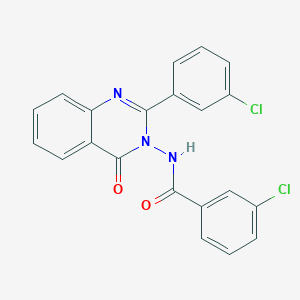 molecular formula C21H13Cl2N3O2 B11674686 3-Chloro-N-[2-(3-chlorophenyl)-4-oxo-3,4-dihydroquinazolin-3-YL]benzamide CAS No. 388109-27-1