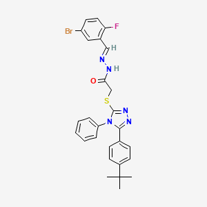 N'-[(E)-(5-bromo-2-fluorophenyl)methylidene]-2-{[5-(4-tert-butylphenyl)-4-phenyl-4H-1,2,4-triazol-3-yl]sulfanyl}acetohydrazide