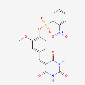 2-methoxy-4-[(2,4,6-trioxotetrahydropyrimidin-5(2H)-ylidene)methyl]phenyl 2-nitrobenzenesulfonate