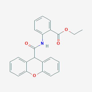 molecular formula C23H19NO4 B11674734 ethyl 2-[(9H-xanthen-9-ylcarbonyl)amino]benzoate 