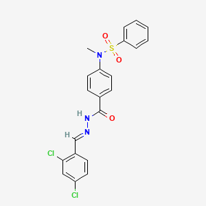 molecular formula C21H17Cl2N3O3S B11674745 N-(4-{[(2E)-2-(2,4-dichlorobenzylidene)hydrazinyl]carbonyl}phenyl)-N-methylbenzenesulfonamide 