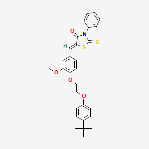 (5Z)-5-{4-[2-(4-tert-butylphenoxy)ethoxy]-3-methoxybenzylidene}-3-phenyl-2-thioxo-1,3-thiazolidin-4-one