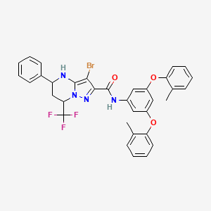 N-[3,5-bis(2-methylphenoxy)phenyl]-3-bromo-5-phenyl-7-(trifluoromethyl)-4,5,6,7-tetrahydropyrazolo[1,5-a]pyrimidine-2-carboxamide