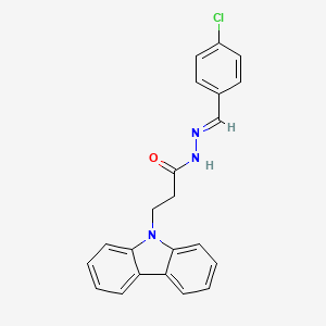 molecular formula C22H18ClN3O B11674771 3-(9H-carbazol-9-yl)-N'-[(E)-(4-chlorophenyl)methylidene]propanehydrazide 