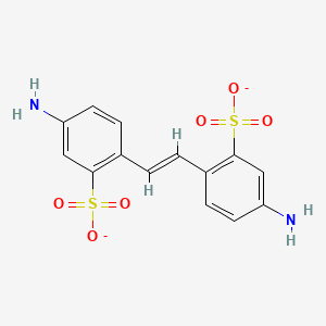 molecular formula C14H12N2O6S2-2 B11674781 2,2'-(E)-ethene-1,2-diylbis(5-aminobenzenesulfonate) 