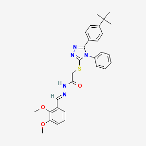 2-{[5-(4-tert-butylphenyl)-4-phenyl-4H-1,2,4-triazol-3-yl]sulfanyl}-N'-[(E)-(2,3-dimethoxyphenyl)methylidene]acetohydrazide