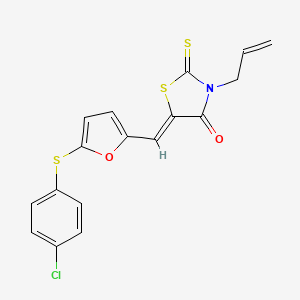 (5Z)-5-({5-[(4-chlorophenyl)sulfanyl]furan-2-yl}methylidene)-3-(prop-2-en-1-yl)-2-thioxo-1,3-thiazolidin-4-one