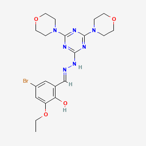 4-bromo-2-[(E)-{2-[4,6-di(morpholin-4-yl)-1,3,5-triazin-2-yl]hydrazinylidene}methyl]-6-ethoxyphenol