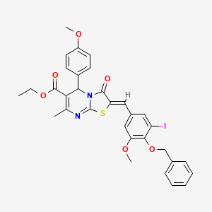 ethyl (2Z)-2-[4-(benzyloxy)-3-iodo-5-methoxybenzylidene]-5-(4-methoxyphenyl)-7-methyl-3-oxo-2,3-dihydro-5H-[1,3]thiazolo[3,2-a]pyrimidine-6-carboxylate