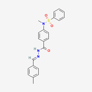 molecular formula C22H21N3O3S B11674826 N-methyl-N-(4-{[(2E)-2-(4-methylbenzylidene)hydrazinyl]carbonyl}phenyl)benzenesulfonamide 