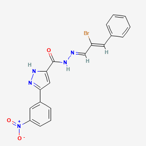 molecular formula C19H14BrN5O3 B11674833 N'-(2-Bromo-3-phenylallylidene)-5-(3-nitrophenyl)-1H-pyrazole-3-carbohydrazide CAS No. 307975-90-2