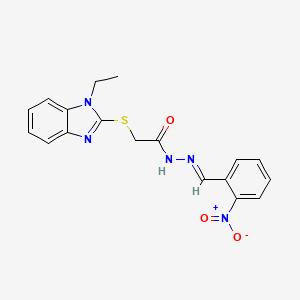 2-[(1-ethyl-1H-benzimidazol-2-yl)sulfanyl]-N'-[(E)-(2-nitrophenyl)methylidene]acetohydrazide