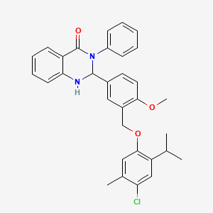 2-(3-{[4-chloro-5-methyl-2-(propan-2-yl)phenoxy]methyl}-4-methoxyphenyl)-3-phenyl-2,3-dihydroquinazolin-4(1H)-one