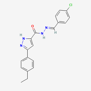 N'-(4-Chlorobenzylidene)-3-(4-ethylphenyl)-1H-pyrazole-5-carbohydrazide