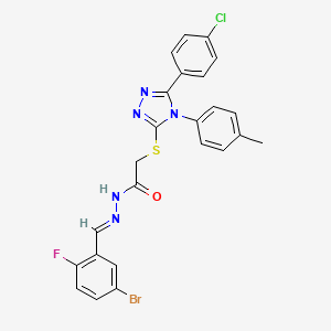 N'-[(E)-(5-bromo-2-fluorophenyl)methylidene]-2-{[5-(4-chlorophenyl)-4-(4-methylphenyl)-4H-1,2,4-triazol-3-yl]sulfanyl}acetohydrazide