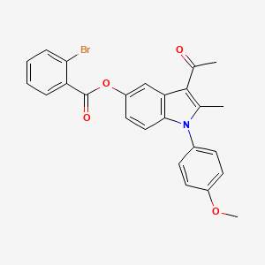 3-acetyl-1-(4-methoxyphenyl)-2-methyl-1H-indol-5-yl 2-bromobenzoate